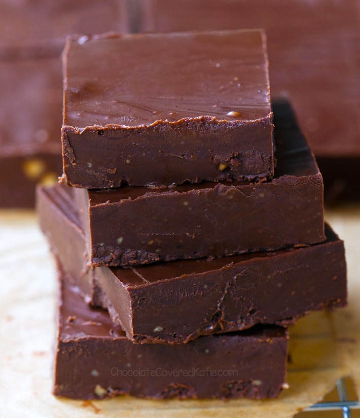 TWO Ingredient Chocolate Fudge Bars!