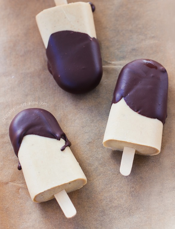 Healthy Peanut Butter Ice Cream Popsicles
