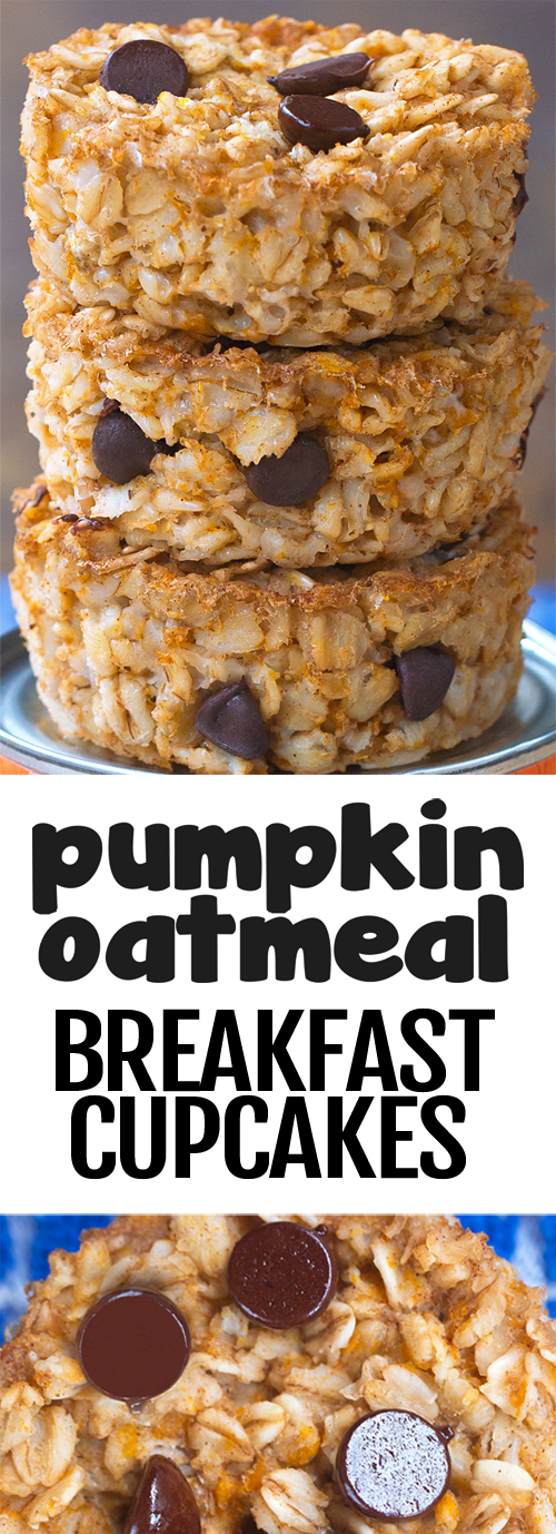 Super Healthy Pumpkin Breakfast Oatmeal Cupcakes To Go