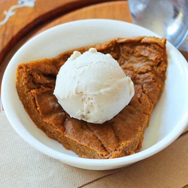 Pastel de calabaza sin corteza vegano