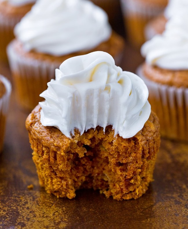 Pumpkin Cupcakes with Cream Cheese Frosting