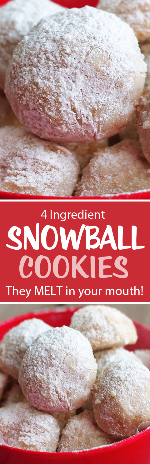4 Ingredient Snowball Cookies!