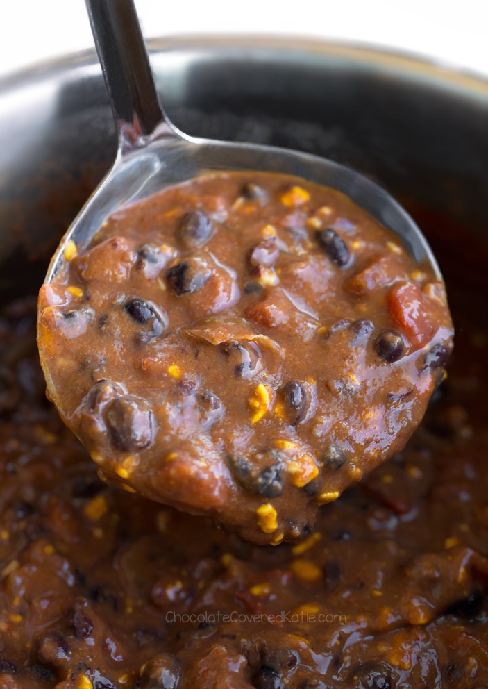 Cheesy Vegan Black Bean Enchilada Soup Recipe