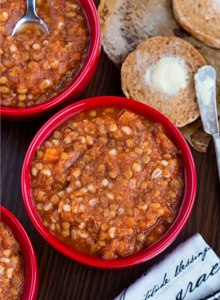 Lentil Barley Soup {Vegan} - The Wholesome Fork