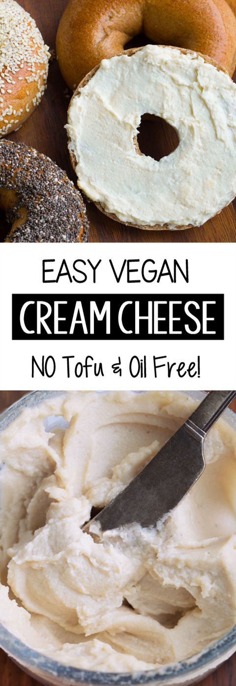 4 Ingredient Vegan Cream Cheese (Oil Free, Soy Free)