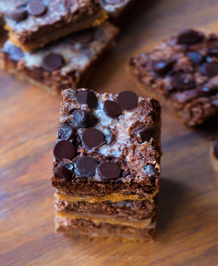 Coconut Chocolate Chip Seven Layer Bars (Grain Free, Paleo)