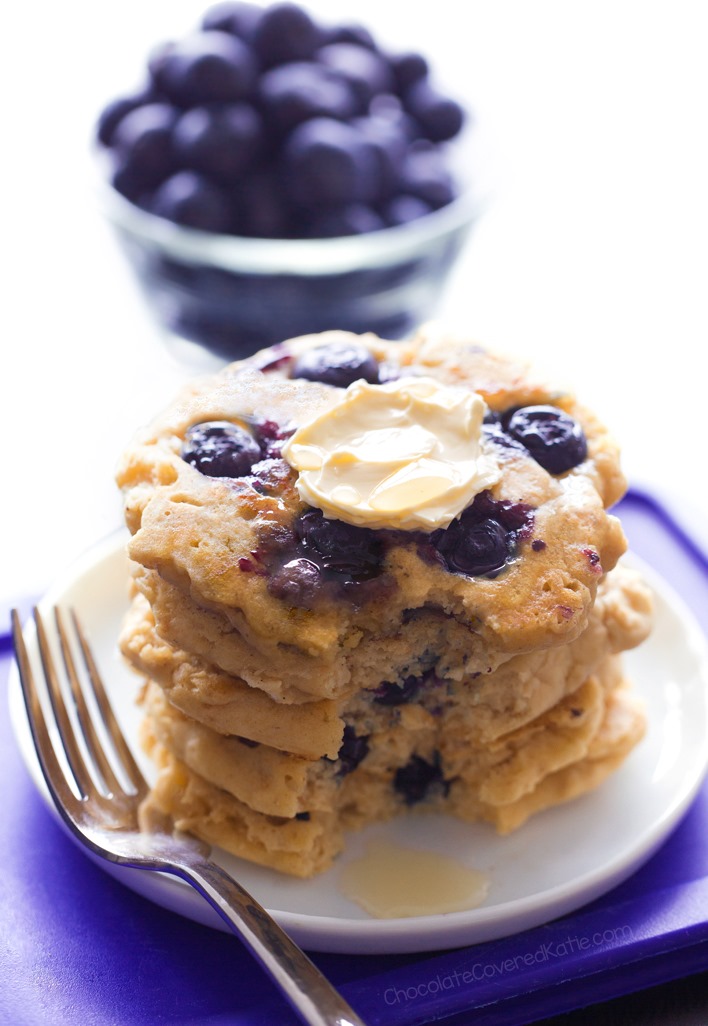 The Best Fluffy Vegan Blueberry Pancakes