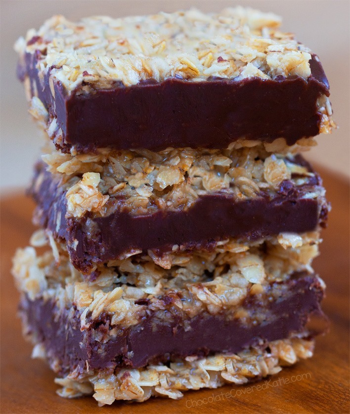 NO BAKE Chocolate Oatmeal Bars! | Chocolate-Covered Katie ...