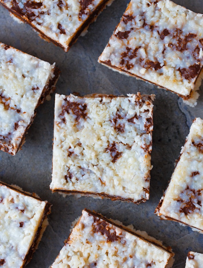 GOOEY Chocolate Fudge Coconut Bars