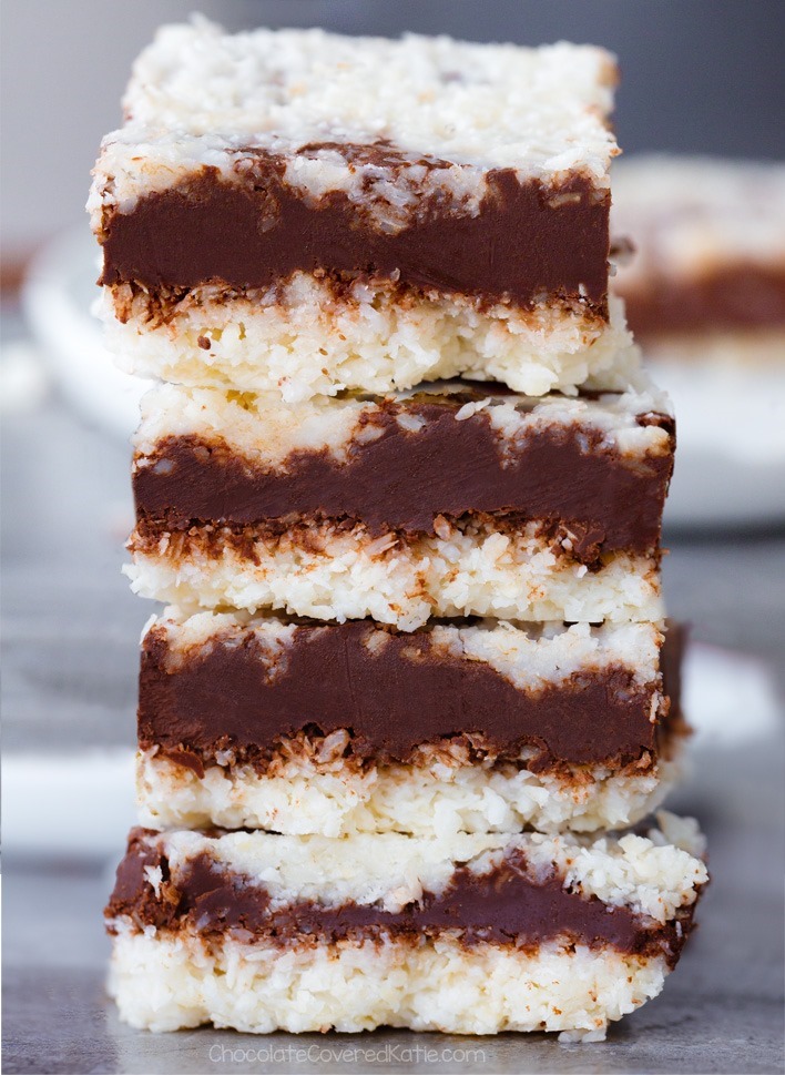 Low Carb Keto Chocolate Coconut Fudge Bars Recipe