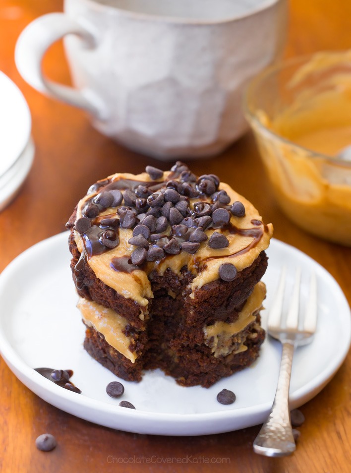 Easy Peanut Butter Chocolate Microwave Mug Cake