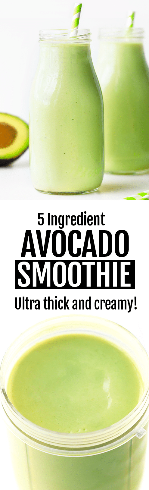 Secretly Healthy 5 Ingredient Creamy Vegan Avocado Smoothie Recipe