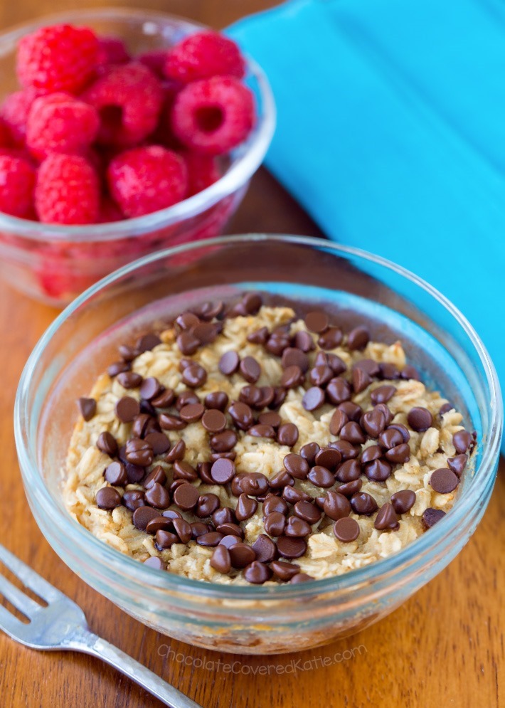 Single Serving Chocolate Chip Cookie Baked Oatmeal