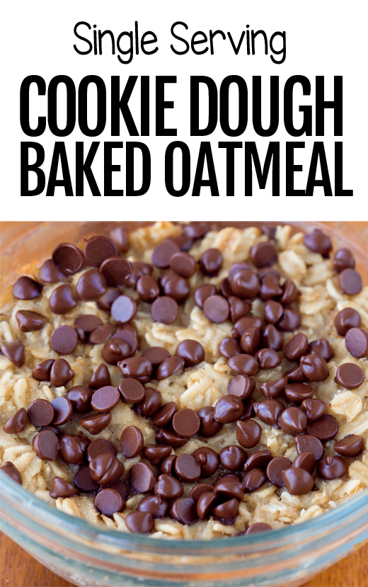 HEALTHY Chocolate Chip Cookie Dough Baked Oatmeal Recipe