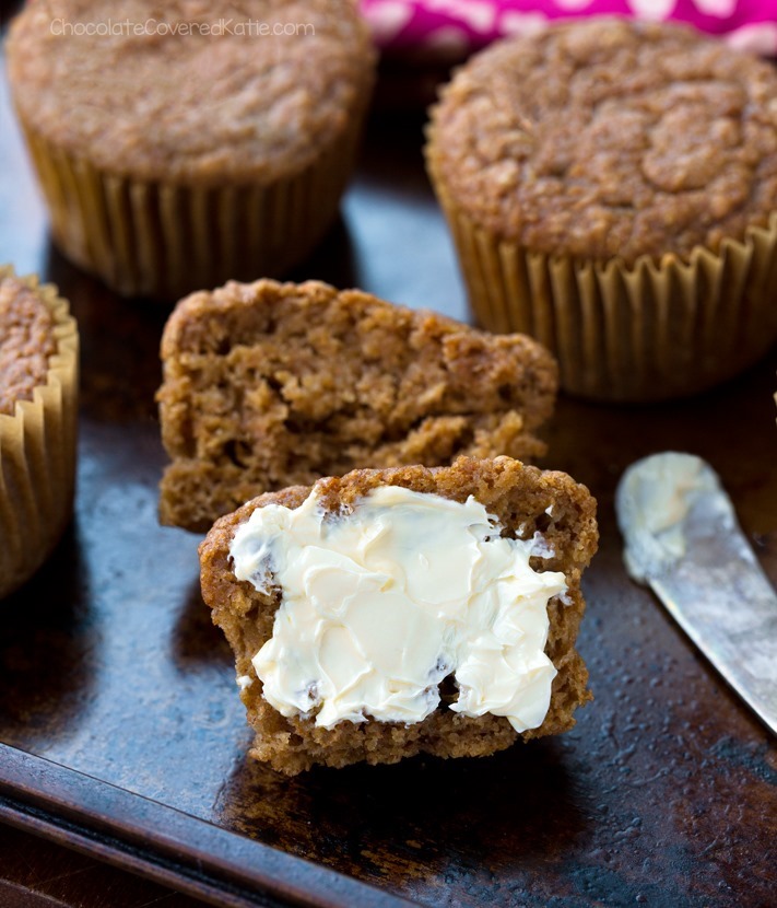 Oil Free Healthy Applesauce Muffins