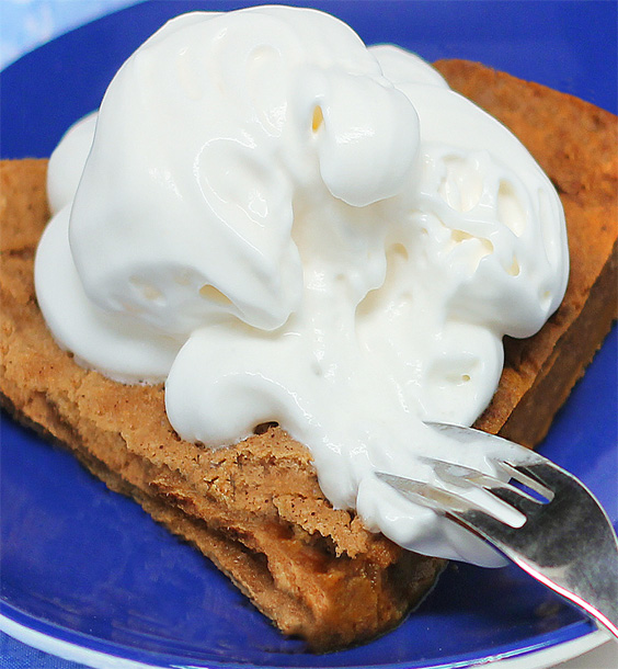 Crustless Pumpkin Pie Vegan Whipped Cream