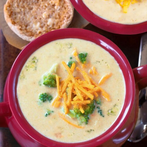 Vegan Broccoli Cheddar Soup - Chocolate Covered Katie