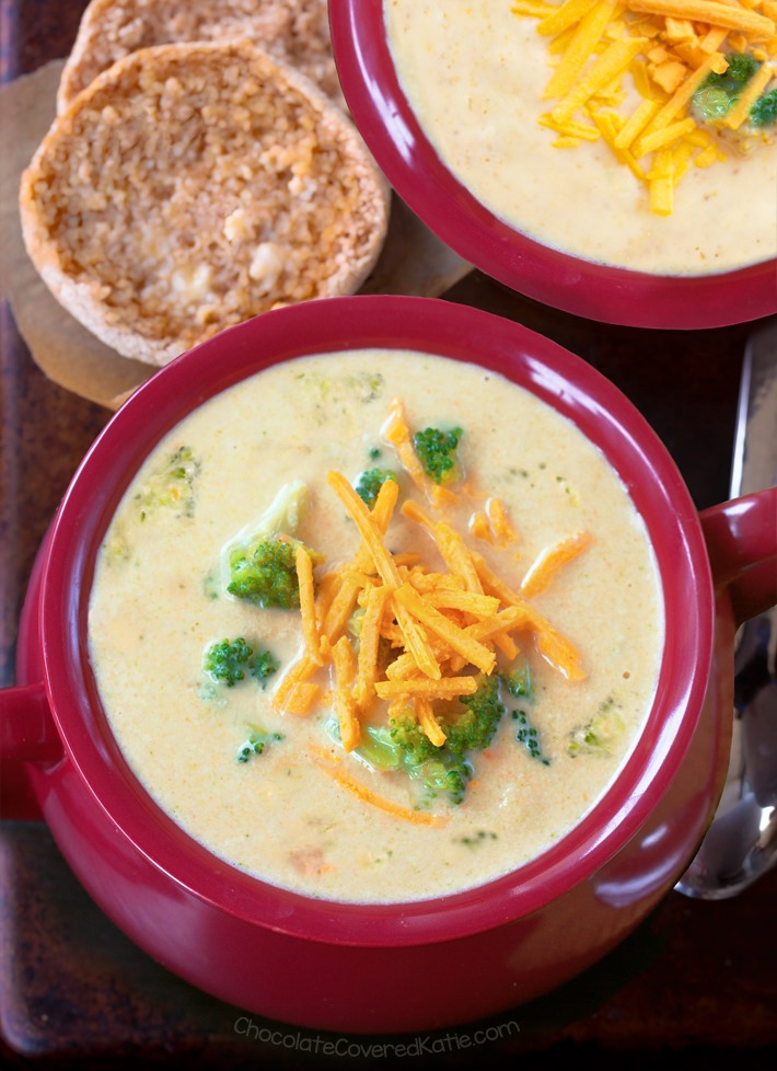 Secretly Healthy Broccoli Cheddar Soup Recipe