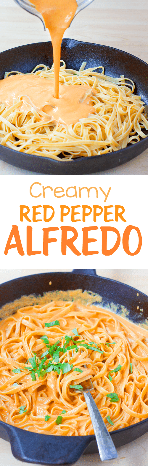 Easy 6 Ingredient Creamy Red Pepper Alfredo Sauce Recipe