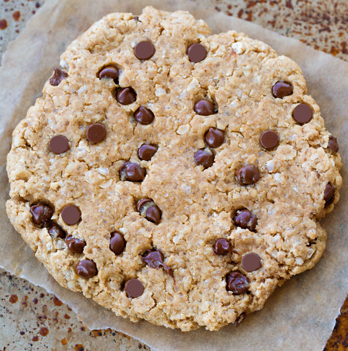 Giant Vegan Chocolate Chip Oatmeal Cookie