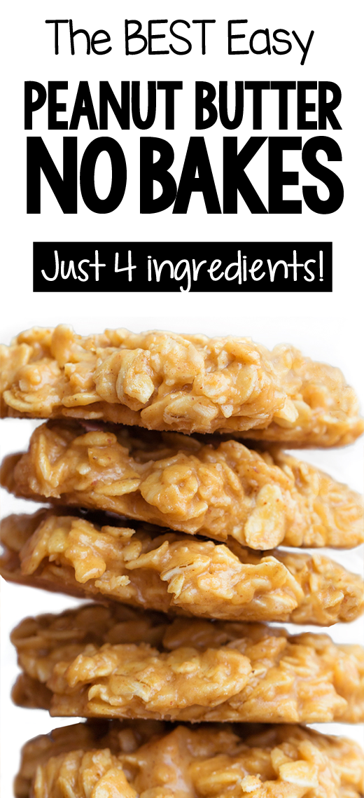 The Best Peanut Butter No Bake Cookie Recipe - Four Ingredients