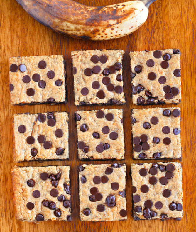 Banana Chocolate Chip Cookie Bars Chocolate Covered Katie