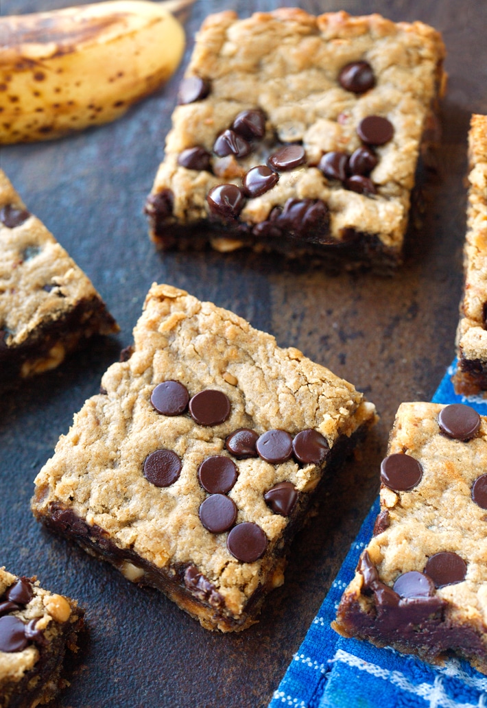 Gooey Banana Chocolate Chip Cookie Bars