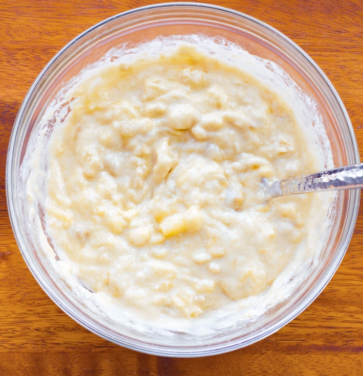 Pineapple Muffin Batter Stirring