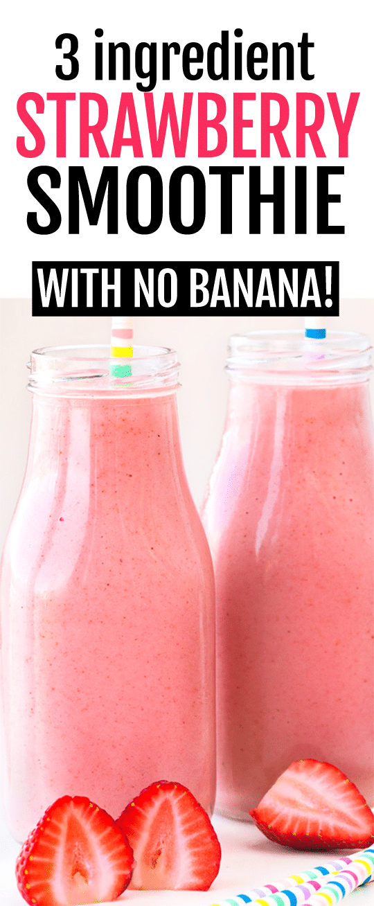 3 Ingredient Easy Strawberry Smoothie Recipe