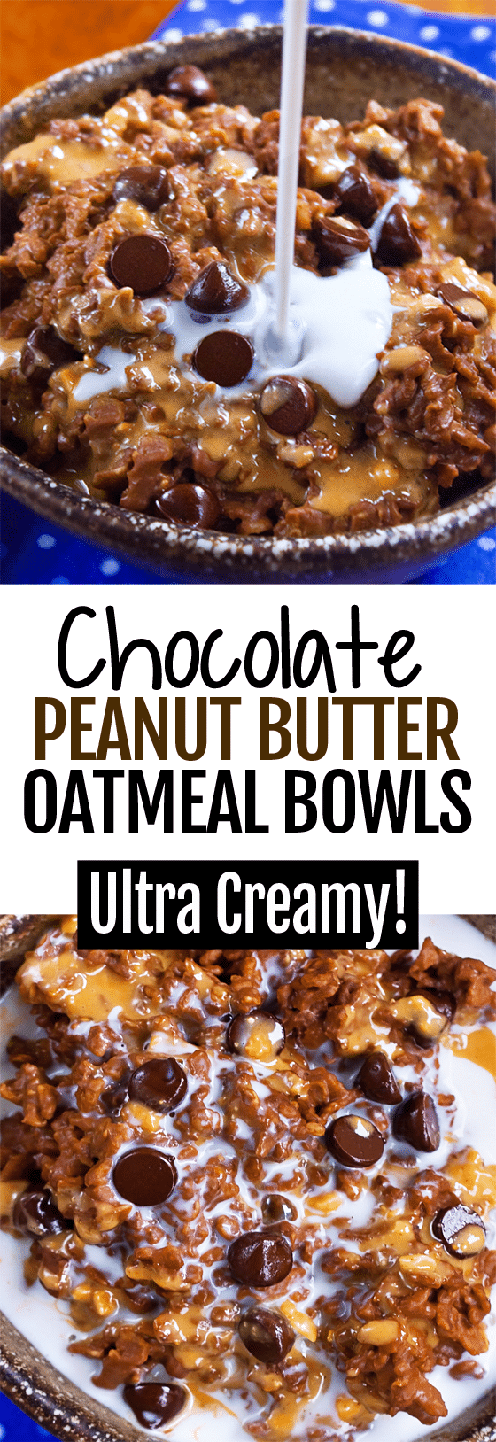 Single Serving Chocolate Peanut Butter Cup Oatmeal Bowls