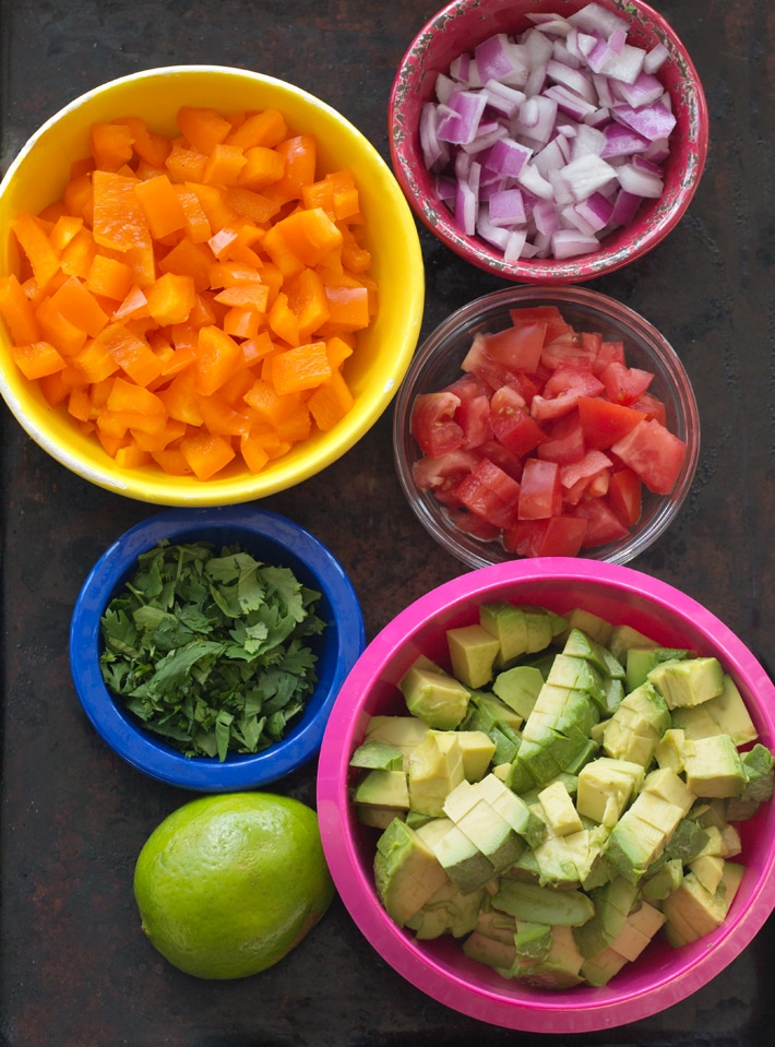 Vegan Avocado Salad Ingredients