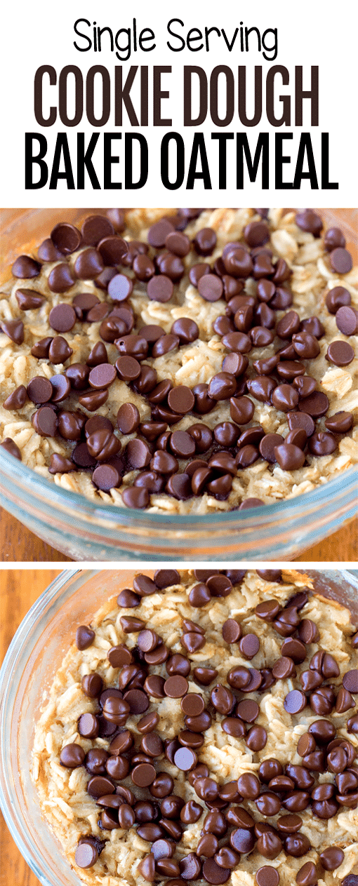 Chocolate Chip Cookie Dough Healthy Baked Oatmeal Recipe