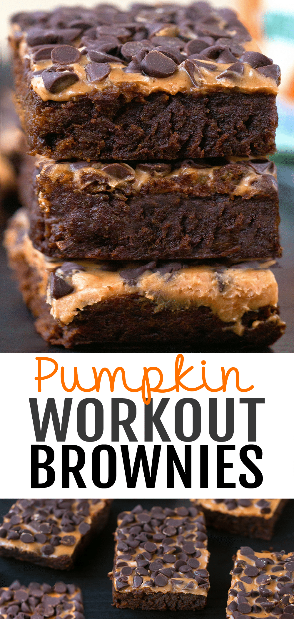 Healthy Chocolate Pumpkin Protein Workout Brownies