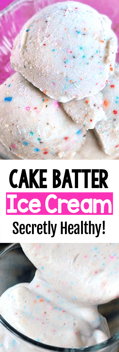 Secretly Healthy Birthday Cake Batter Ice Cream