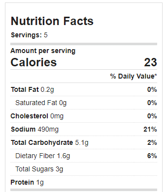 Vegetable Soup Calories And Nutrition Facts