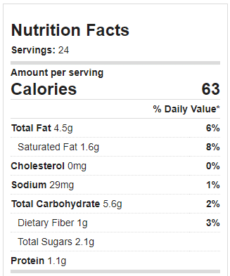 Snowball Cookie Nutrition Facts 