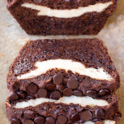 Chocolate Cheesecake Stuffed Banana Bread