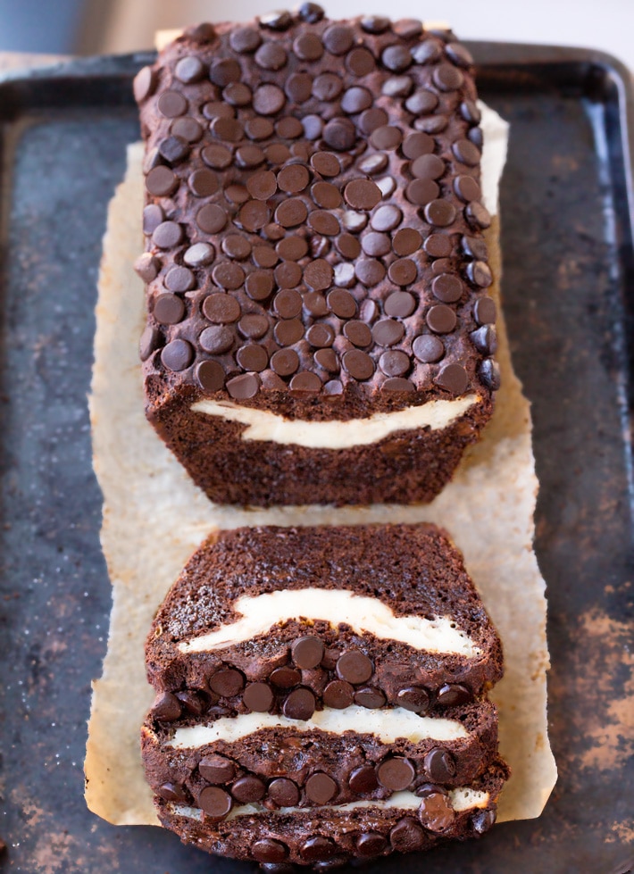 Vegan Chocolate Cream Cheese Banana Bread