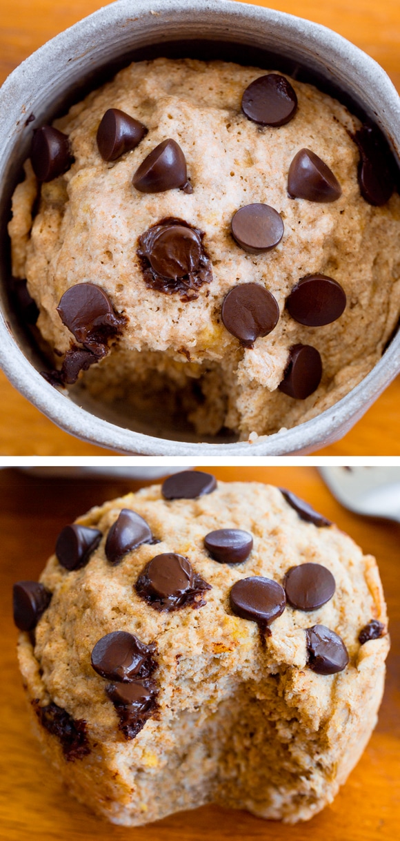 One Minute Microwave Banana Mug Cake