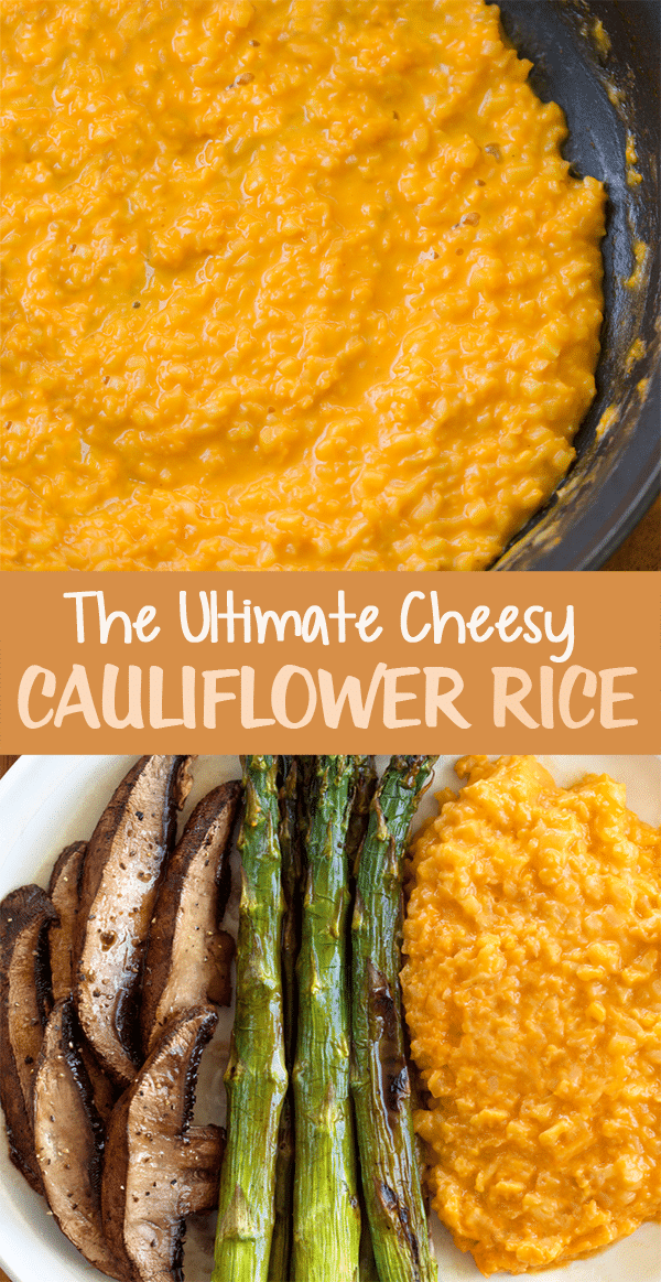 Cauliflower Rice with Cheese (healthy keto side dish recipe)