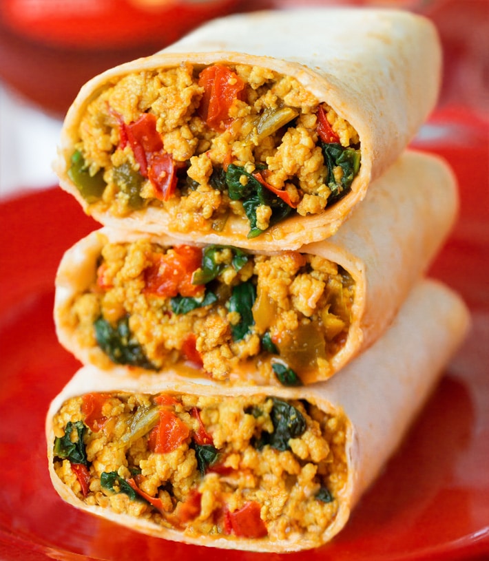 Easy Vegetarian Breakfast Burritos