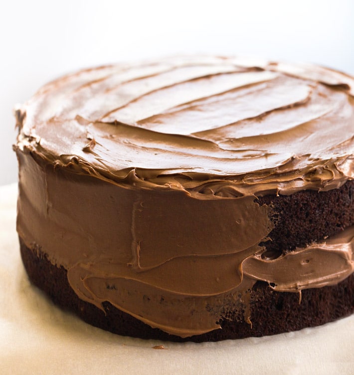 Double layered vegan chocolate cake