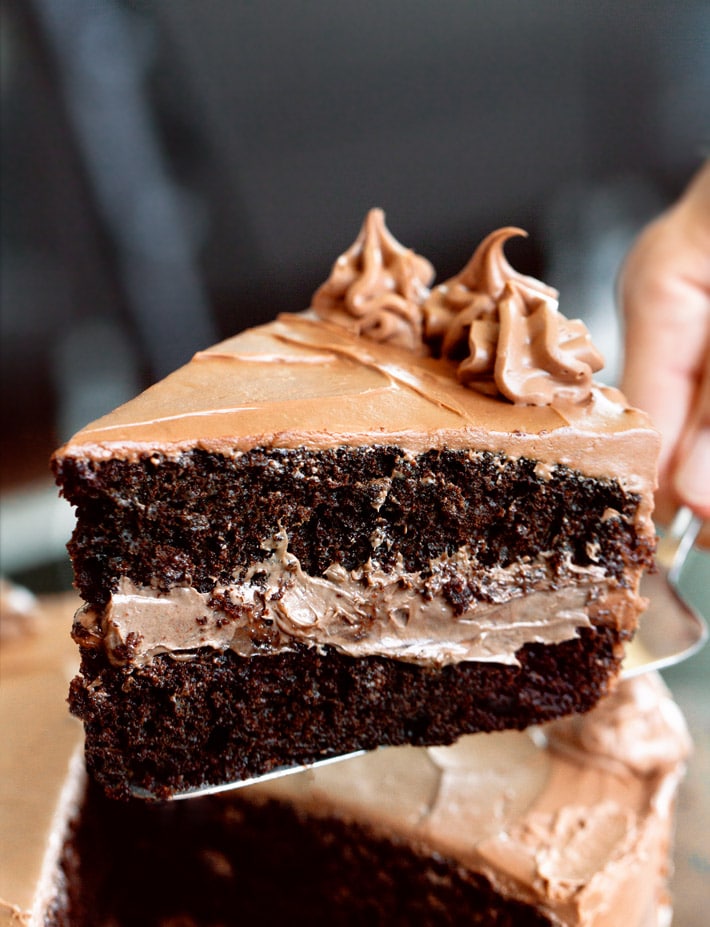 Gluten Free Chocolate Vanilla Bean Layer Cake - Sisters Sans Gluten