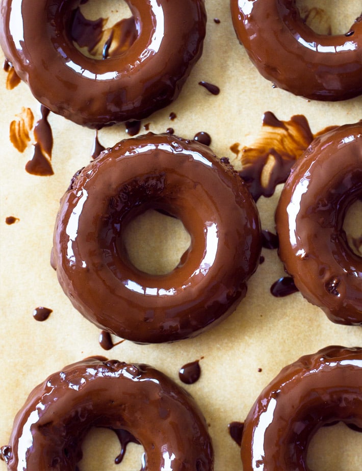 Glazed Chocolate Cake Doughnuts - Simply Scratch