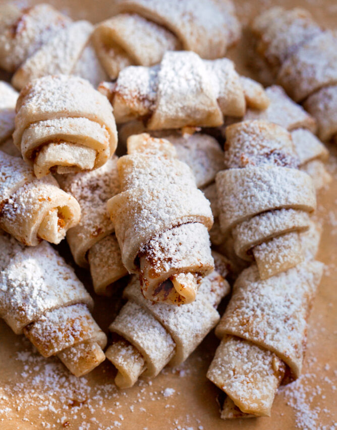 Homemade rugelach cookies without eggs