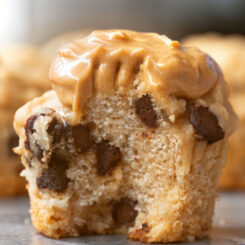 Healthy Peanut Butter Muffins With Peanut Butter Frosting