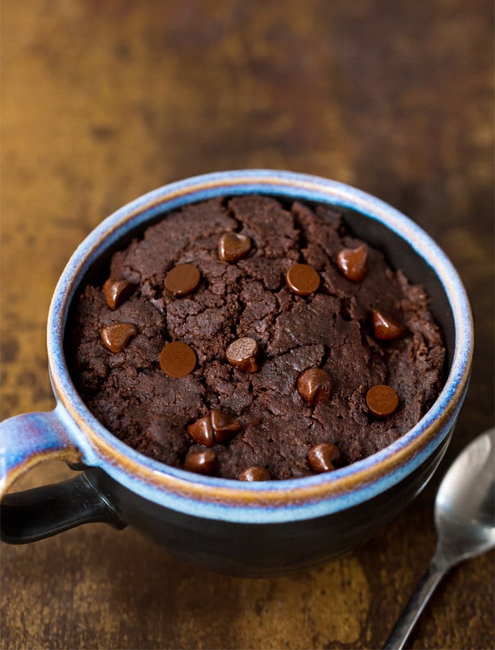 4 Ingredient Microwave Peanut Butter Nutella Brownie Mug Cake