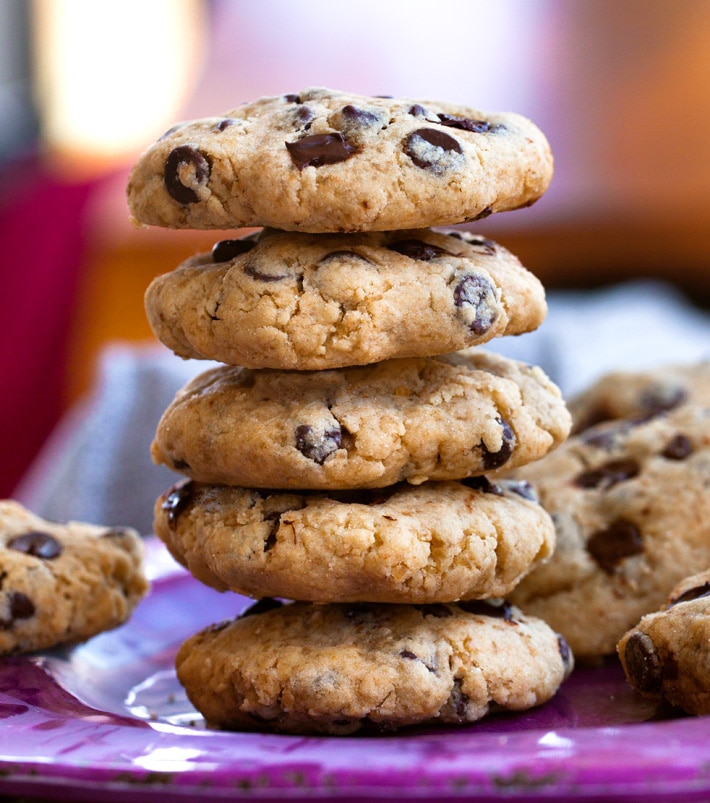 Tahini Chocolate Chip Cookies {Soft & Chewy!} - FeelGoodFoodie