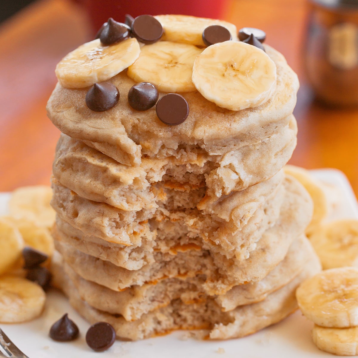 Vegan Banana Pancakes - The Best Fluffy Pancake Recipe!
