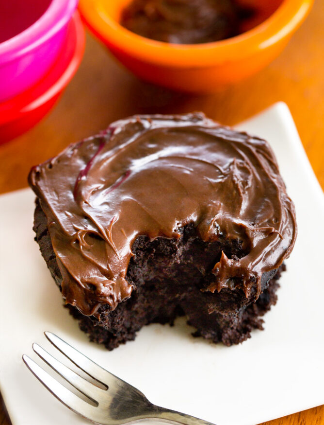 Mug cake with chocolate